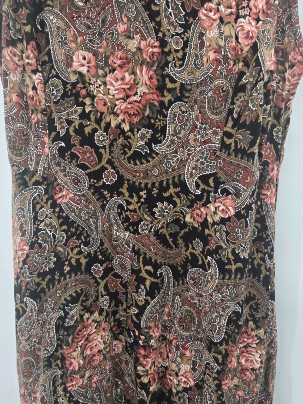 Vintage 90s All that Jazz Paisley Floral Maxi Dress Approx Small - Picture 6 of 9